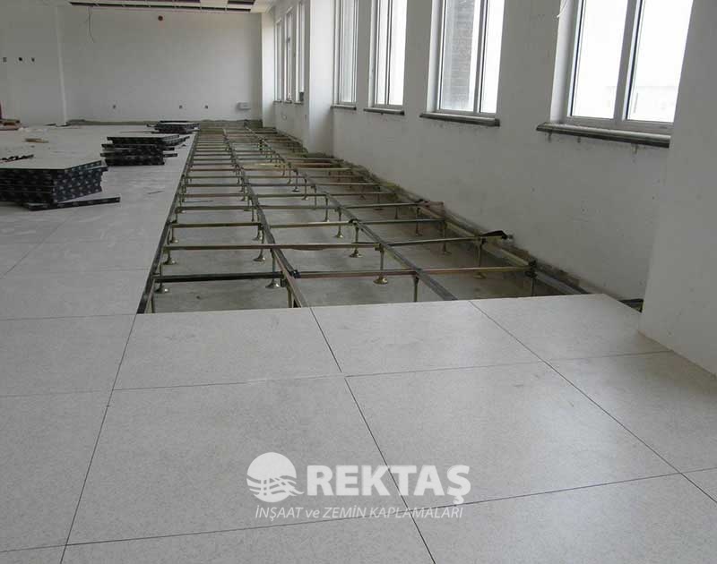 Çerkezköy sunucu odasında yükseltilmiş döşeme teknik detay