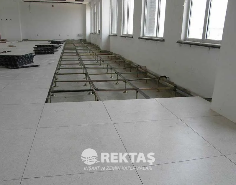 Çerkezköy sunucu odasında yükseltilmiş döşeme teknik detay